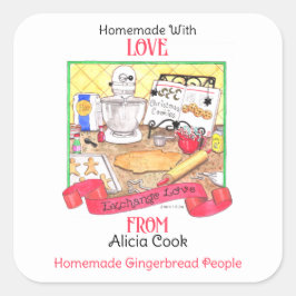 Adesivo Quadrado Oferta Homemade Personalizada do Exchange Love