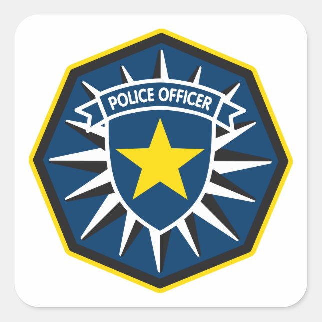 Adesivo Quadrado Oficial de Polícia Star (Frente)