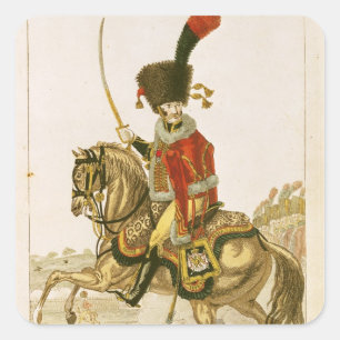 Adesivo Quadrado Oficial dos Hussars da guarda imperial
