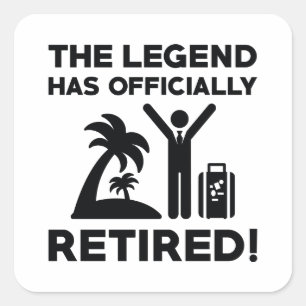 Adesivo Quadrado Oficialmente Aposentado