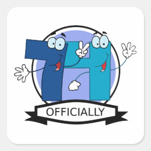 Adesivo Quadrado Oficialmente bandeira de 74 aniversários