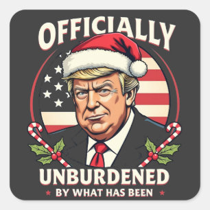 Adesivo Quadrado Oficialmente Dessobrecarregado Pelo Que Foi Trump 