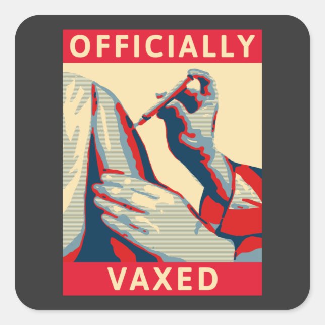Adesivo Quadrado Oficialmente Vaxado (Frente)