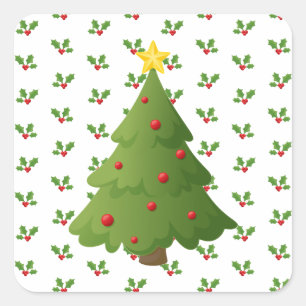 Adesivo Quadrado Oh árvore de Natal