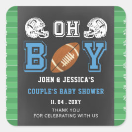 Adesivo Quadrado Oh Boy Super Bowl Chá de fraldas