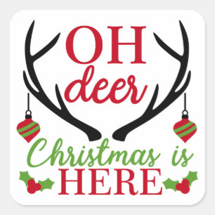 Adesivo Quadrado Oh Deer Christmas
