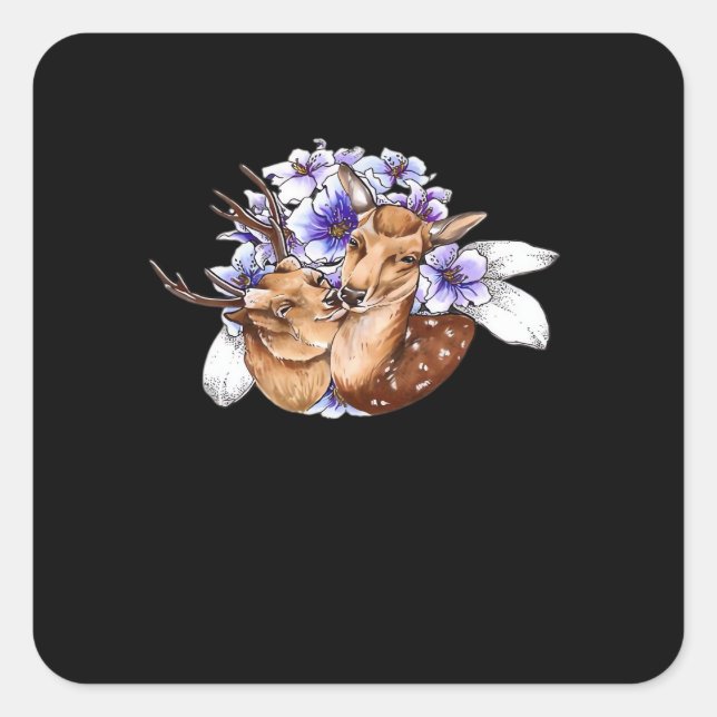 Adesivo Quadrado Oh Deer Clean Minimal Style  (Frente)