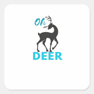 Adesivo Quadrado Oh Deer Design Minimalista