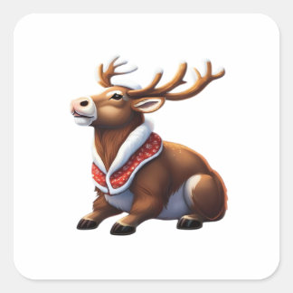 Adesivo Quadrado Oh Deer Design Moderno Energético