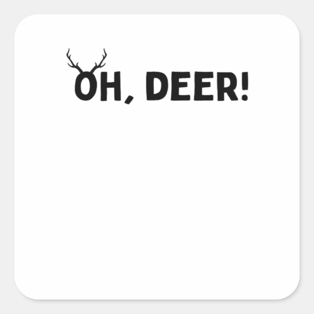 Adesivo Quadrado Oh Deer Estética Simples  (Frente)