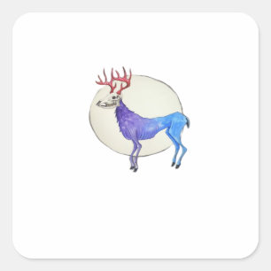 Adesivo Quadrado Oh Deer Estilo Gráfico Limpo