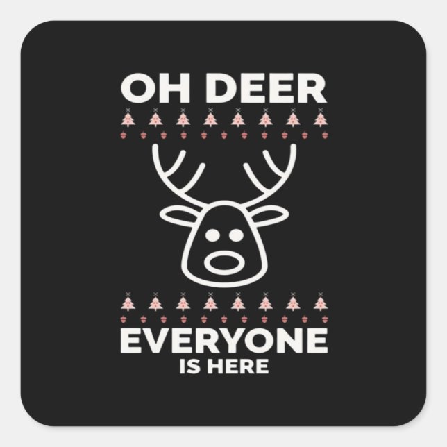 Adesivo Quadrado Oh Deer Everyone Is Here Modern Style  (Frente)