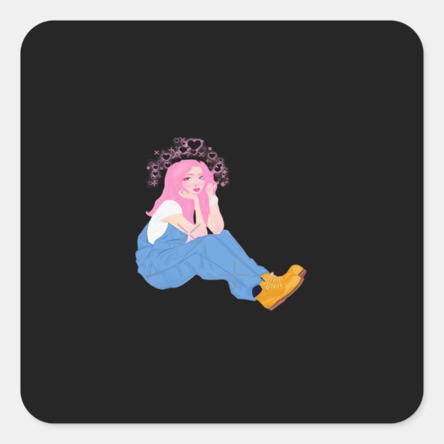 Adesivo Quadrado Oh Deer Graphic Artistic Design (Frente)