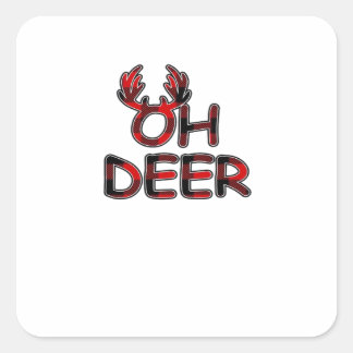 Adesivo Quadrado Oh Deer Layout Limpo 
