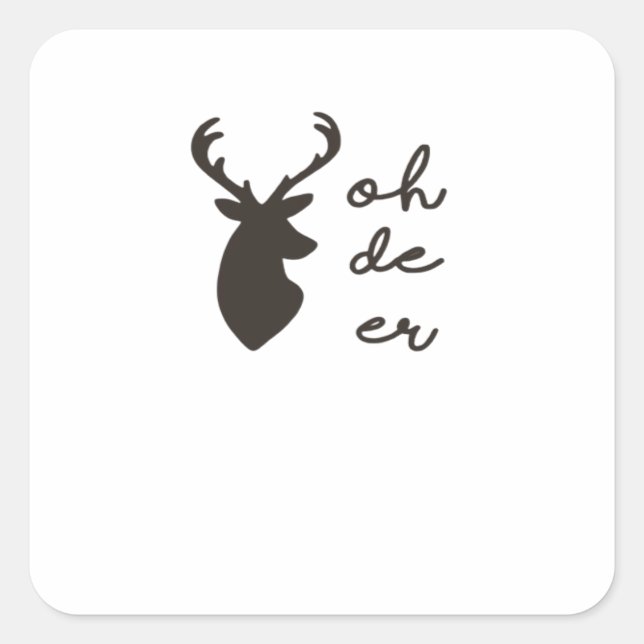 Adesivo Quadrado Oh Deer Modern Graphic Style  (Frente)