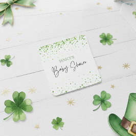 Adesivo Quadrado Oh Girl St. Patrick's Day Baby Shower Green