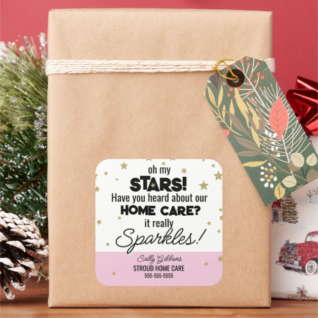 Adesivo Quadrado Oh, Minhas Estrelas - Cuidados domiciliares (Feriado)