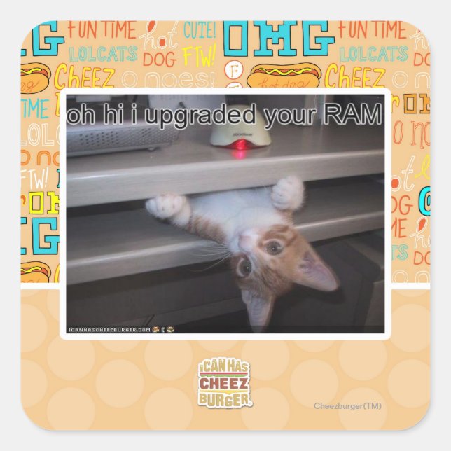 Adesivo Quadrado oh oi eu atualizei sua RAM (Frente)