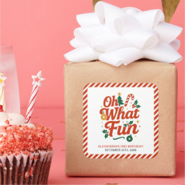 Adesivo Quadrado Oh, Que Divertido Aniversário De Natal