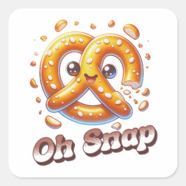 Adesivo Quadrado Oh Snap Pretzel Cute