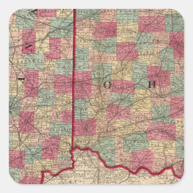 Adesivo Quadrado Ohio e Indiana 3 (Frente)