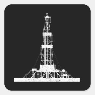 Adesivo Quadrado Oilfield Driller Rig