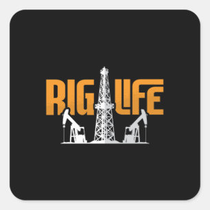 Adesivo Quadrado Oilfield Worker Rig Life Oil Rig Labs Rig Roucla