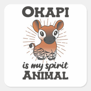 Adesivo Quadrado Okapi É Meu Animal Espírito - Okapis São Bonito