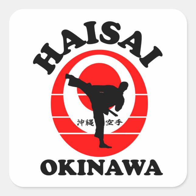 Adesivo Quadrado Okinawa Karate Haisai Sticker (Frente)