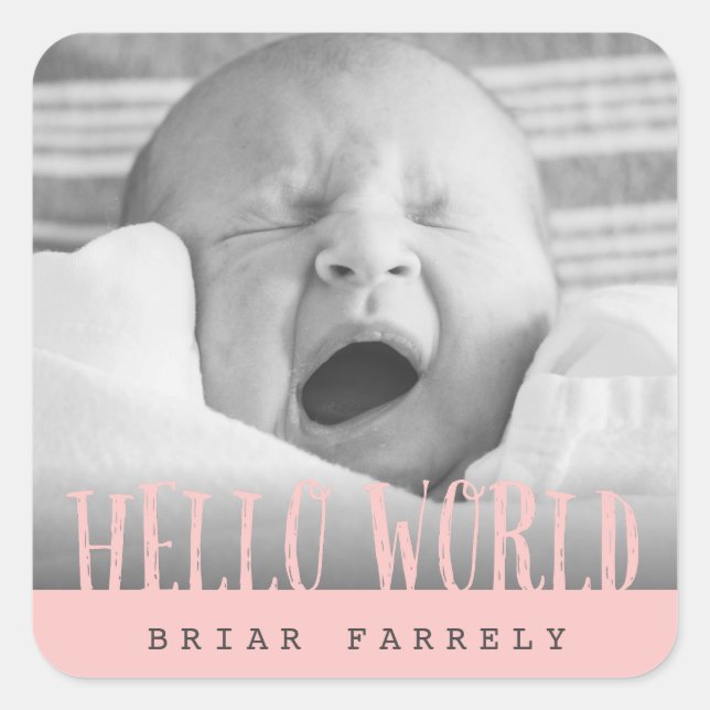 ADESIVO QUADRADO OLÁ MUNDO (Frente)