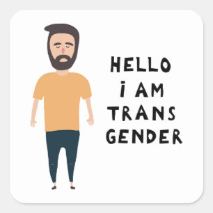 Adesivo Quadrado Olá Sou Transgênero