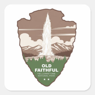 Adesivo Quadrado Old Faithful Parque Nacional de Yellowstone Arrowh