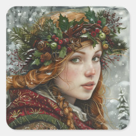 Adesivo Quadrado Old World Lady