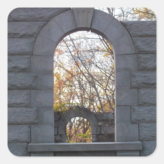 Adesivo Quadrado Olhando Através (Frente)