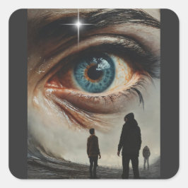Adesivo Quadrado Olhar da Esperança: O otimismo vigilante no Olho d