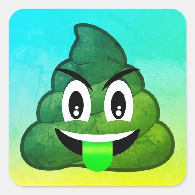 Adesivo Quadrado Olhar Verde Emoji Ombre Stickers (Frente)