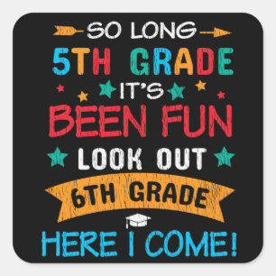 Adesivo Quadrado Olhe Para A 6 Aqui Eu Volto Para As Crianças Da Es