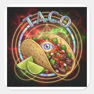 Adesivo Quadrado Olho Cósmico de Vitral TACO