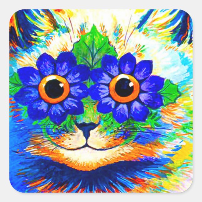 Adesivo Quadrado Olhos de Flor de Gato (Frente)