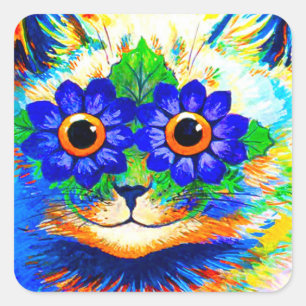 Adesivo Quadrado Olhos de Flor de Gato