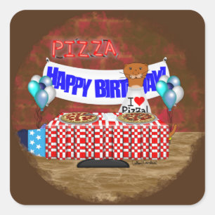Adesivo Quadrado Oliver O Otter tem 6 anos! Feliz aniversário