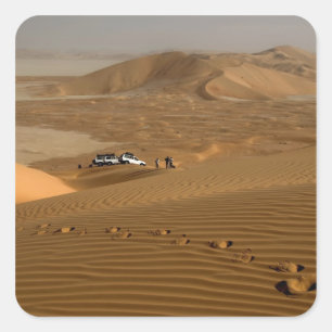 Adesivo Quadrado Omã, deserto Rub Al Khali, dirigindo nas dunas