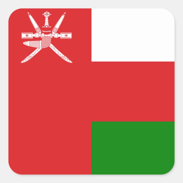 Adesivo Quadrado Oman Flag (Frente)