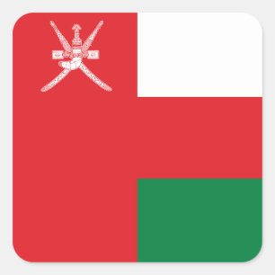 Adesivo Quadrado Oman Flag
