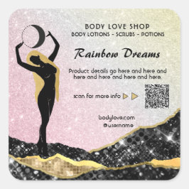 Adesivo Quadrado *~* Ombre Rainbow Goddess Intenção Spell AP24 S