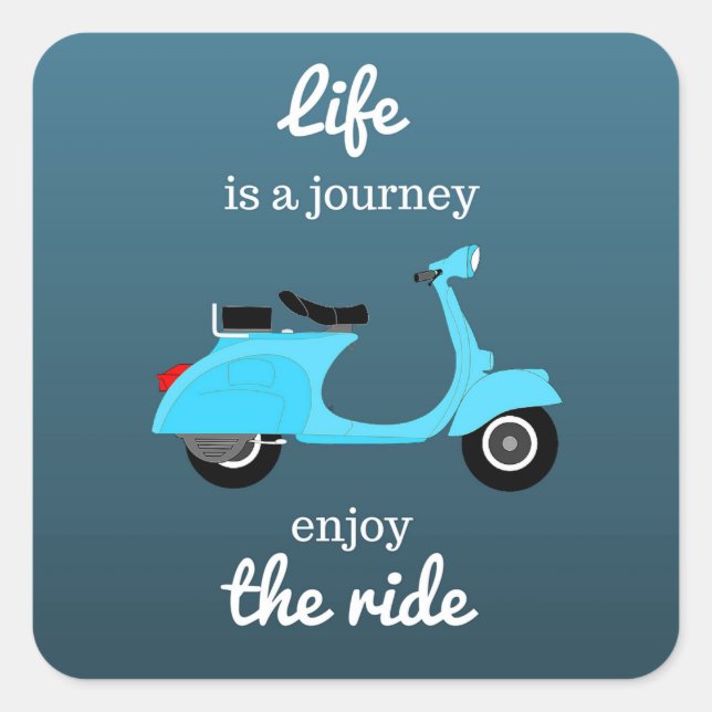 Adesivo Quadrado Ombro Azul de Cota Inspiracional de Vida (Frente)