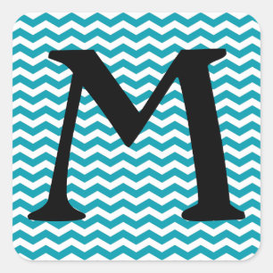 Adesivo Quadrado Onda azul Chevron de Bondi