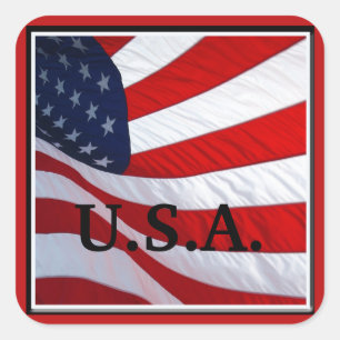 Adesivo Quadrado Onda de Sinalizador Americano