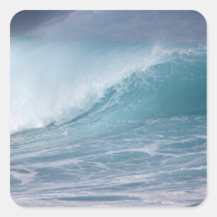 Adesivo Quadrado Ondas azuis em queda livre, Maui, Havaí, EUA 2