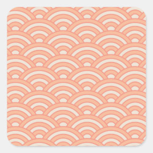 Adesivo Quadrado Ondas Japonesas Peach Fuzz Seigaiha